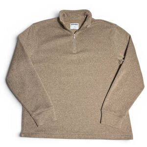 Old Navy Men’s XL Quarter Zip Pullover Sweater Fleece Beige Tan Long Sleeve